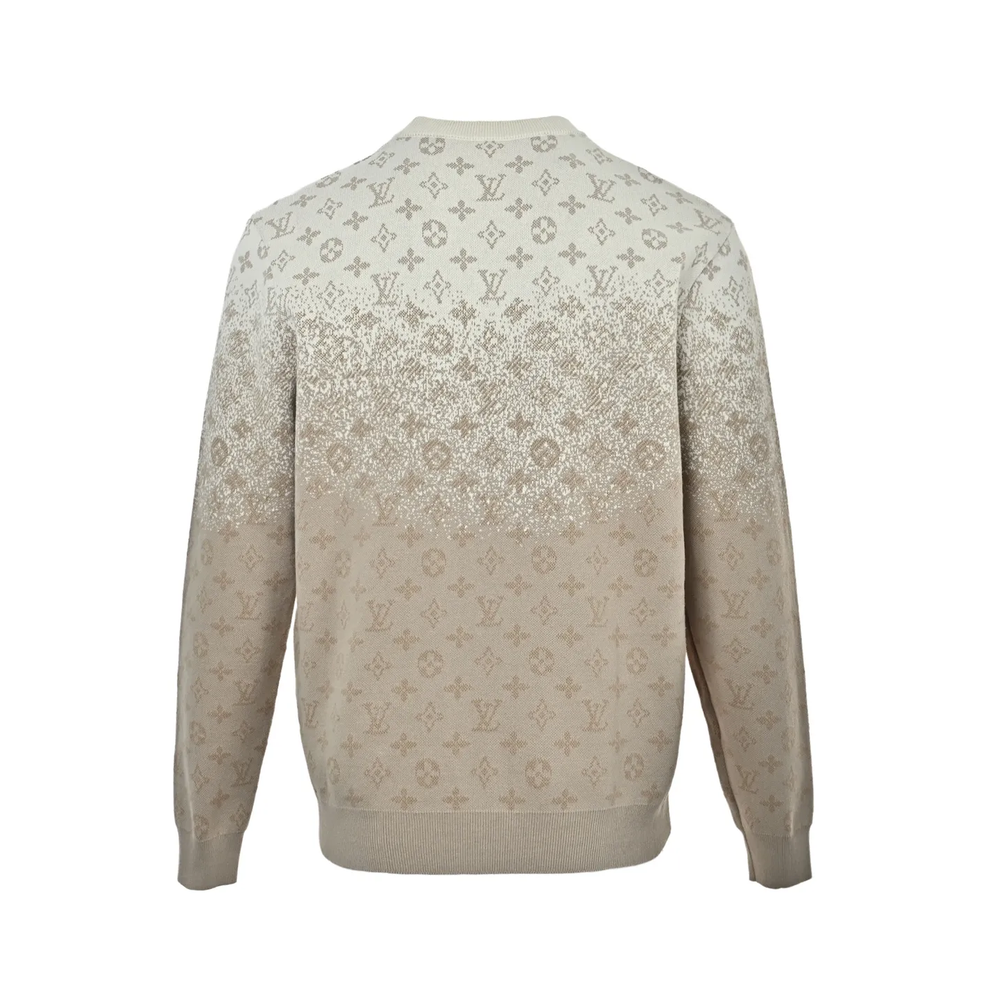 Louis Vuitton/Louis Vuitton Khaki gradient all-over printed old flower knitted sweater